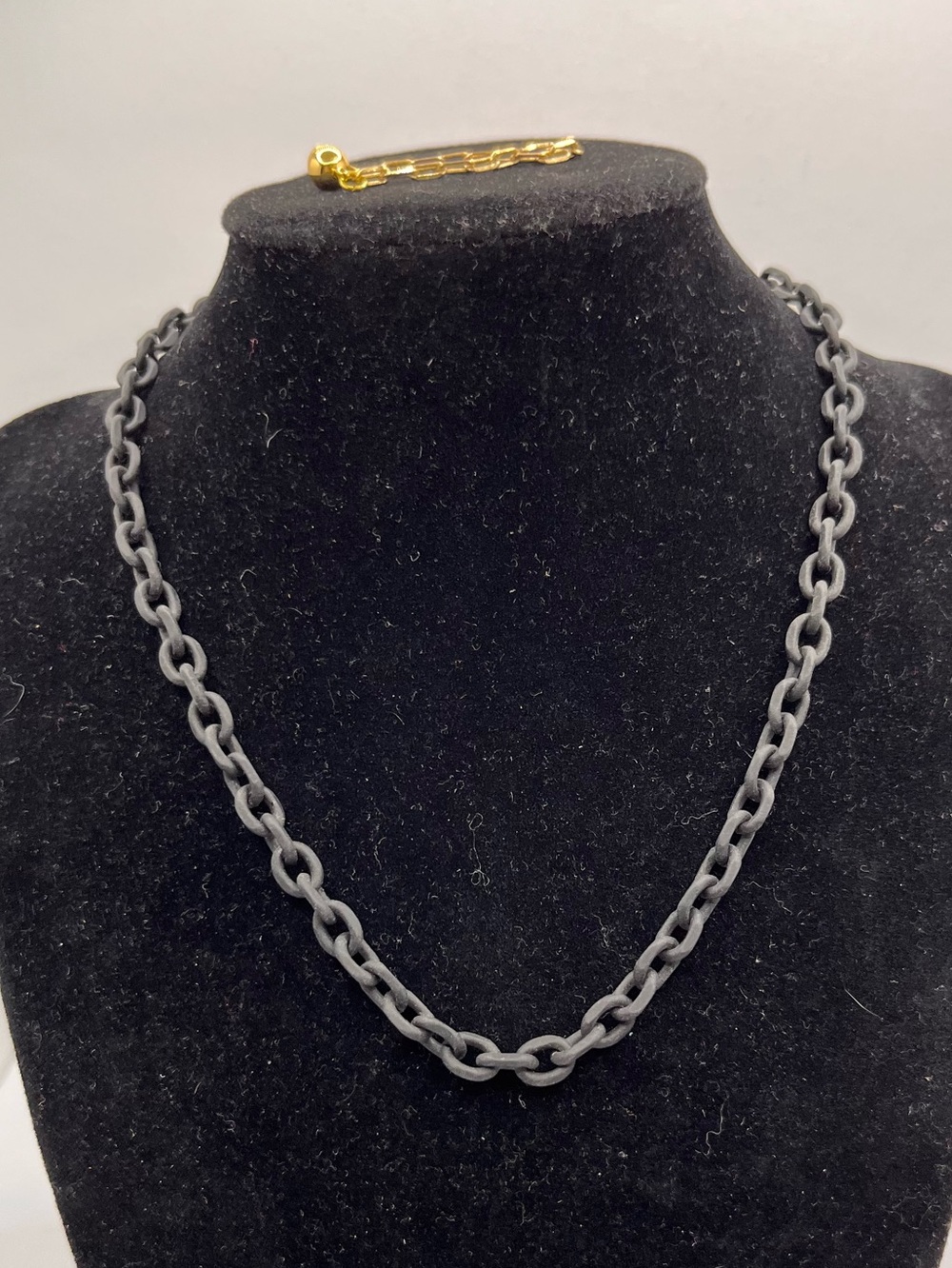 Matte Black Link Chain Necklace - Women Jewelry